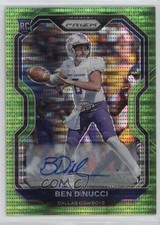 2020 Panini Prizm Rookie Neon Green Pulsar Prizm Auto Ben DiNucci #337 Auto u6m