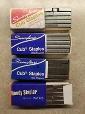 4 Boxes Vintage CUB Swingline Chisel Point Staples Made in USA - D