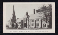 Wilmington DE Delaware Cathedral Church of St John Vintage Postcard