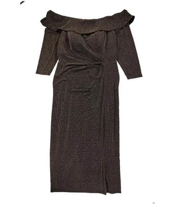 Alex Evenings Mujer Metálico Hombro Al Aire Vestido ,Rustcopper, Más Talla , 22W - Imagen 1 de 4