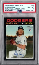 2020 Topps Heritage Dustin May #DM RC Real One Autographs PSA 8 Rookie Auto