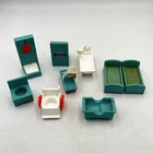 1976 Vintage Fisher Price LITTLE PEOPLE 9 Pc Hospital Furniture Lot X-RAY Scale