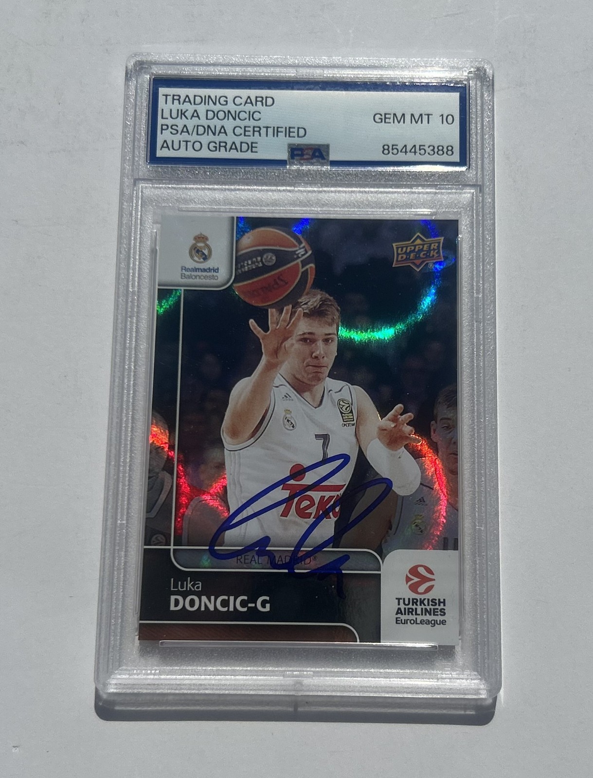 2016 Luka Doncic Upper Deck Euroleague Pattern Rainbow Auto Lakers PSA/DNA 10