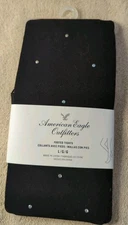 American Eagle Outfitters Footed Tights Womens Large Black AE One Pair NEW