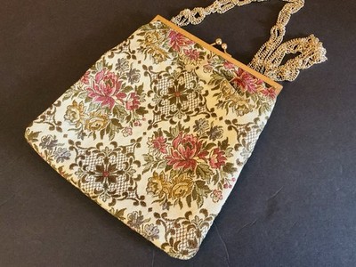 Vintage Walborg Summer Tapestry Purse Clutch Shoulder Bag W. Germany 1950s