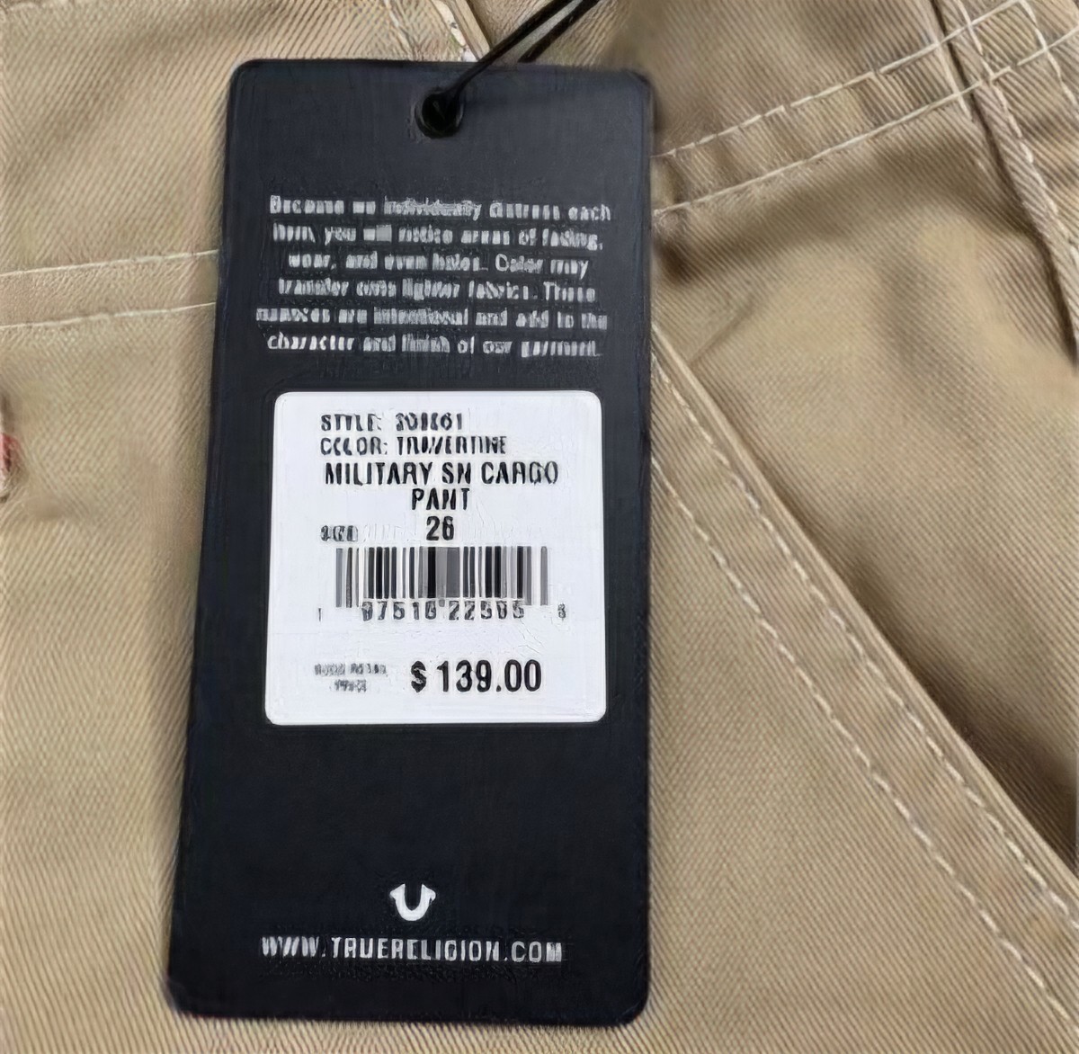 True Religion Military Cargo Pants Women’s Size 26 Tan Khaki NWT $139 thumbnail 4