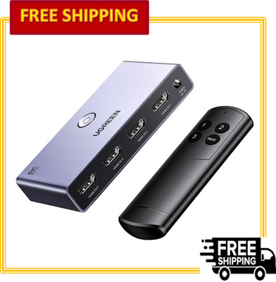 UGREEN HDMI 2.1 Switch 8K@60Hz 3 in 1 Out with Remote Support 3D CEC HDR HDCP2.3