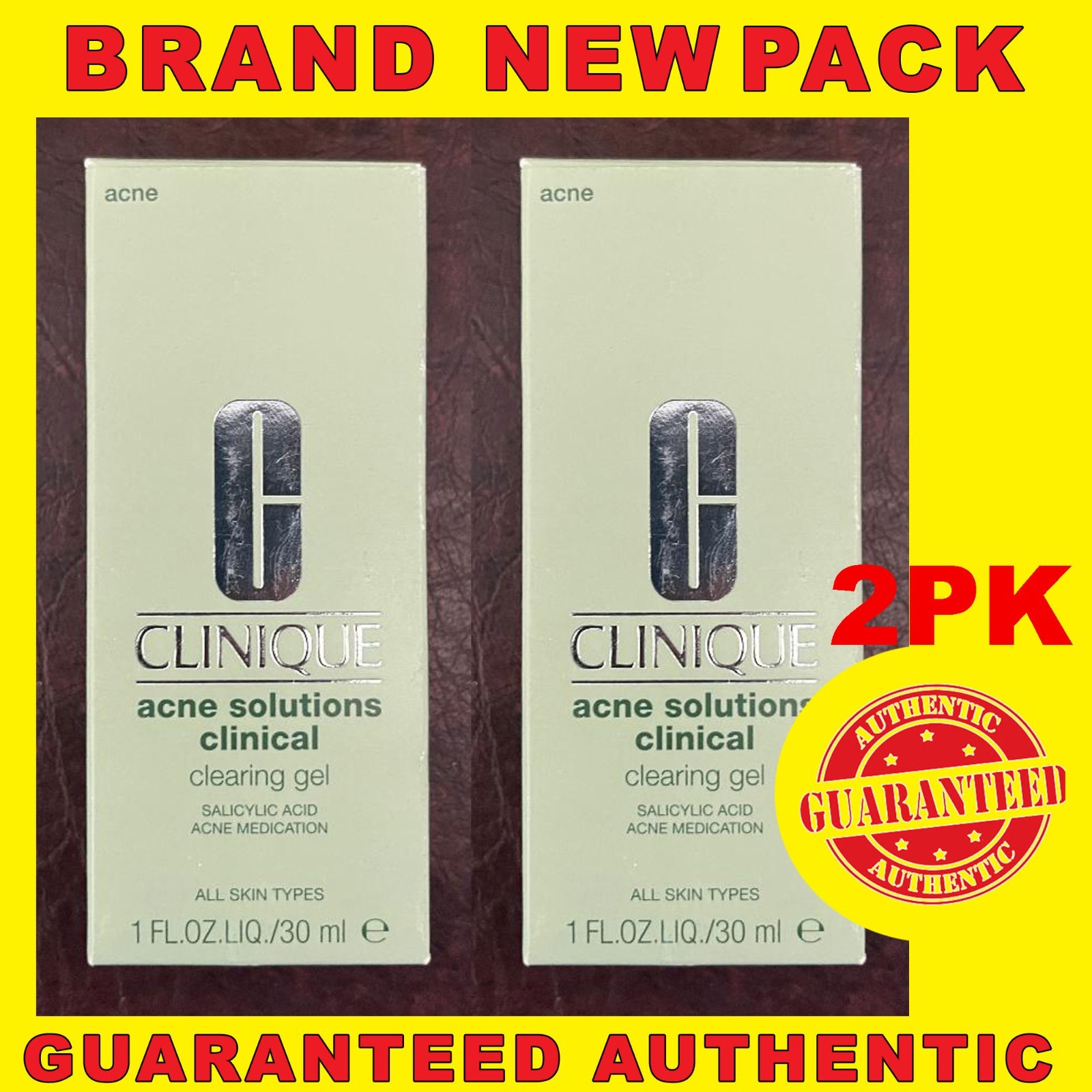 Clinique Anti-Blemish Solutions Clinical Clearing Gel, 1 fl oz / 30ml 2PK