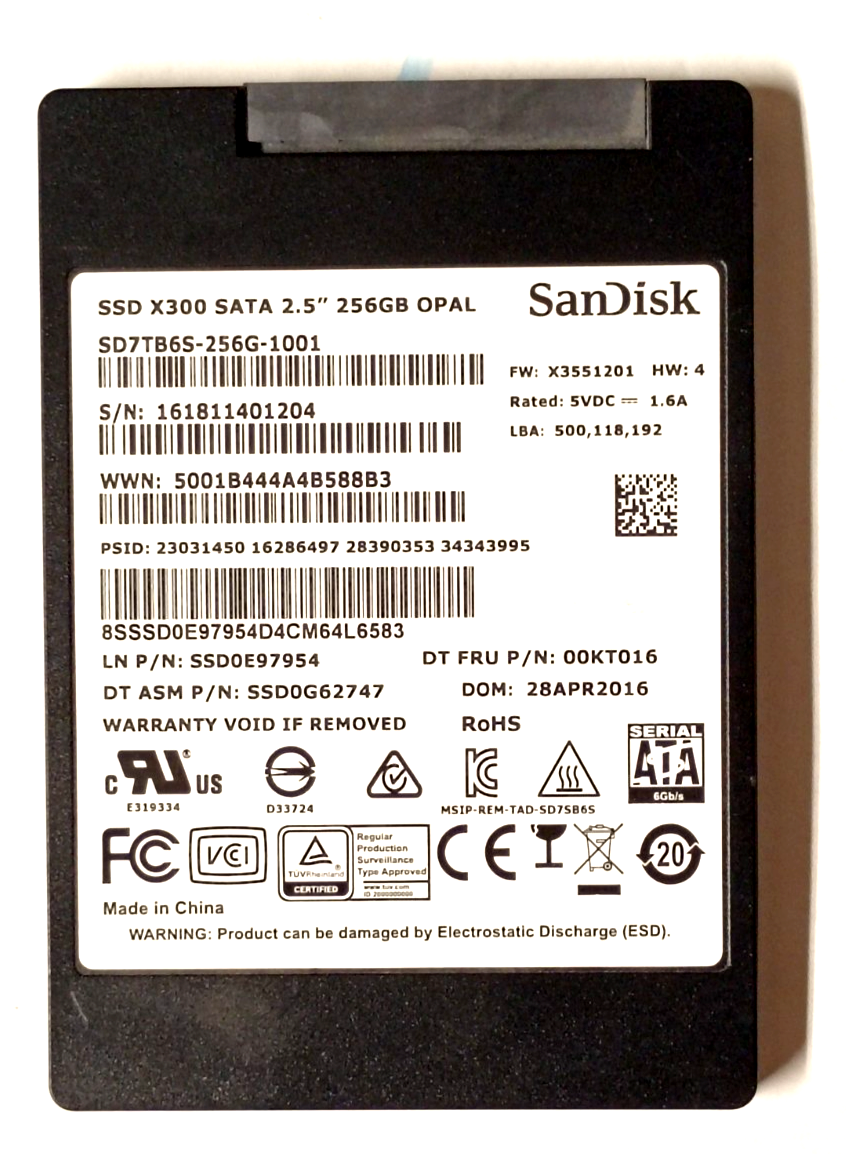 SanDisk SD7TB6S256G1001 SSD X300 SATA 2.5