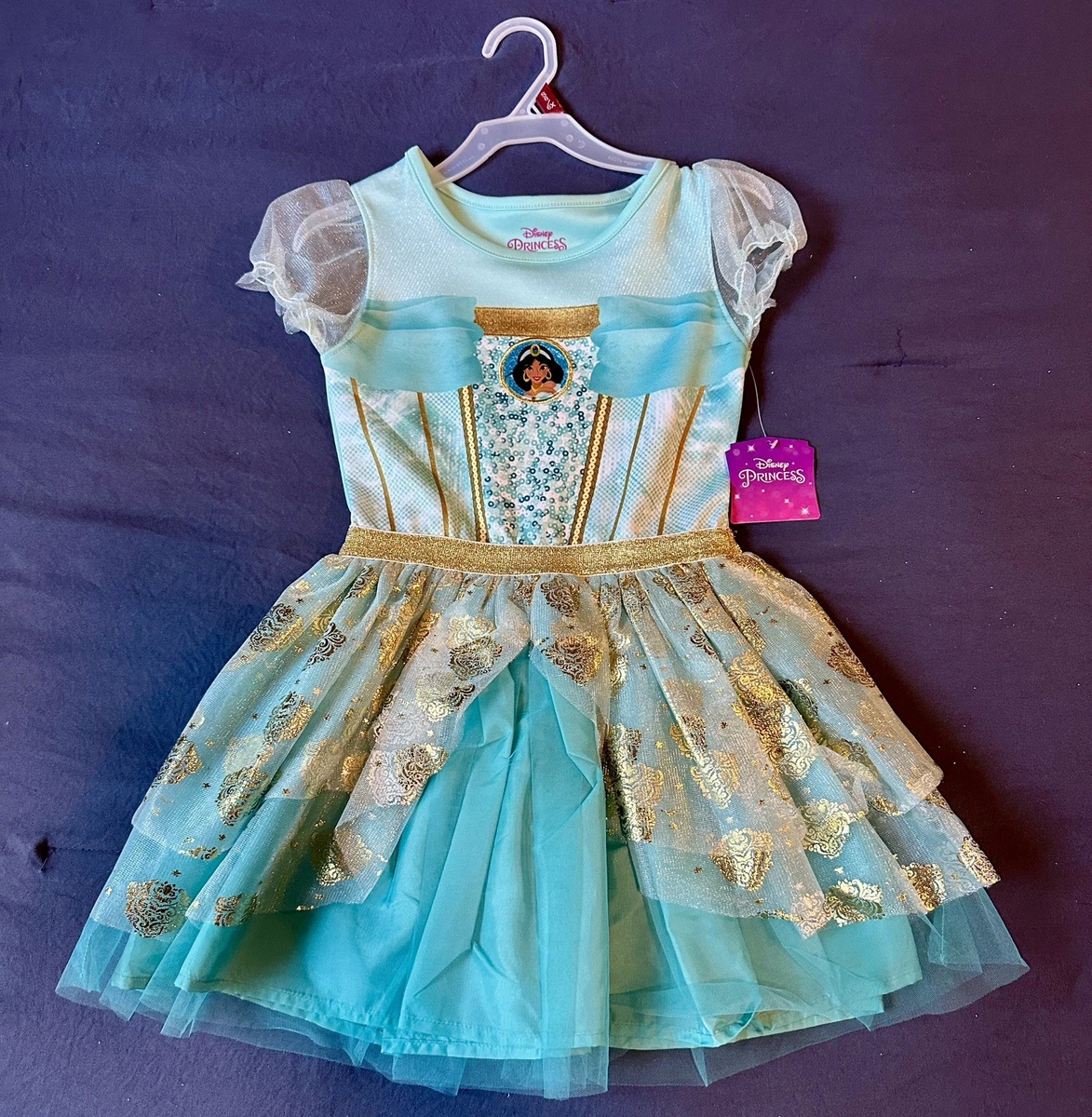 strapless open back dress Children Girls Summer Jasmine Cosplay Costume Dress Bag Outfits main image 1