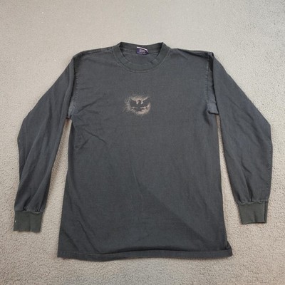 Vintage Salty Shirt Mens Large Black Eagle Logo Graphic Long Sleeve Canada Tee