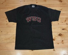 Washington State Cougars Men's T-Shirt Size XL Gray Graphic Print Made In USA