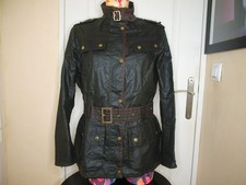 VESTE BARBOUR MOTARDE EN COTON WAX VERT TRES FONCE TAILLE 16 (M/L)