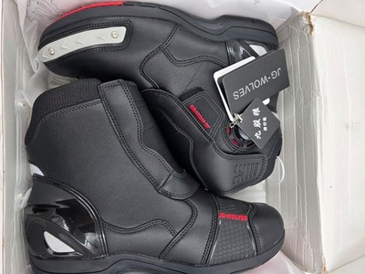 JG Wolves Motorcycle Riding Boots Men EU44 US 9 Black Protective Racing Boot