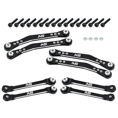 NexxSpeed CNC 7075 Aluminum Clearance Links Set (BLACK) - FMS FCX24