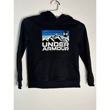Under Armour Boys Black Mountain Graphic Hoodie Sweatshirt Size YS Small