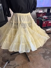 Vintage Square Dance Petticoat Yellow 20 long M Crinoline Ruffle Rockabilly