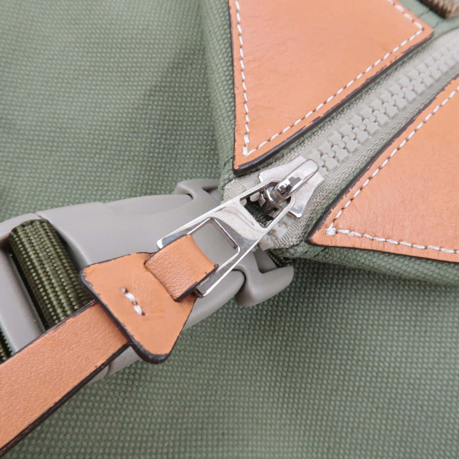 LOEWE Anagram Convertible Backpack Canvas Khaki A… - image 15