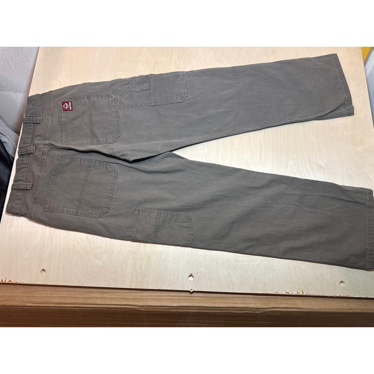 Wolverine Mens 32x30 Gray Canvas Carpenter Work Pants Utility Straight Leg View 4