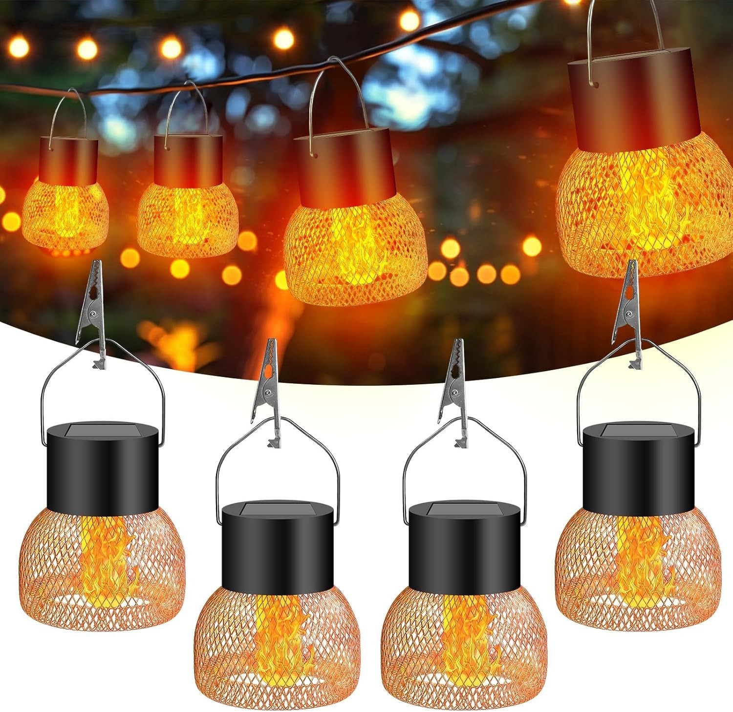 4 lanternes solaires extérieures IP65 étanches pour illuminer le jardin