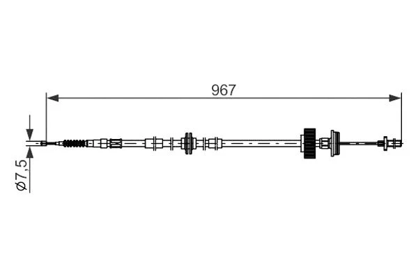 For Mercedes-Benz CL500 00-06 Bosch Passenger Side Parking Brake Cable Foto 2 de 2