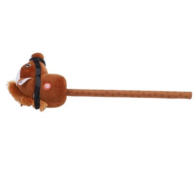 Brown 70cm Horse Stick Toy Plush Soft Comfortable Horse Head Toy With Sound Func