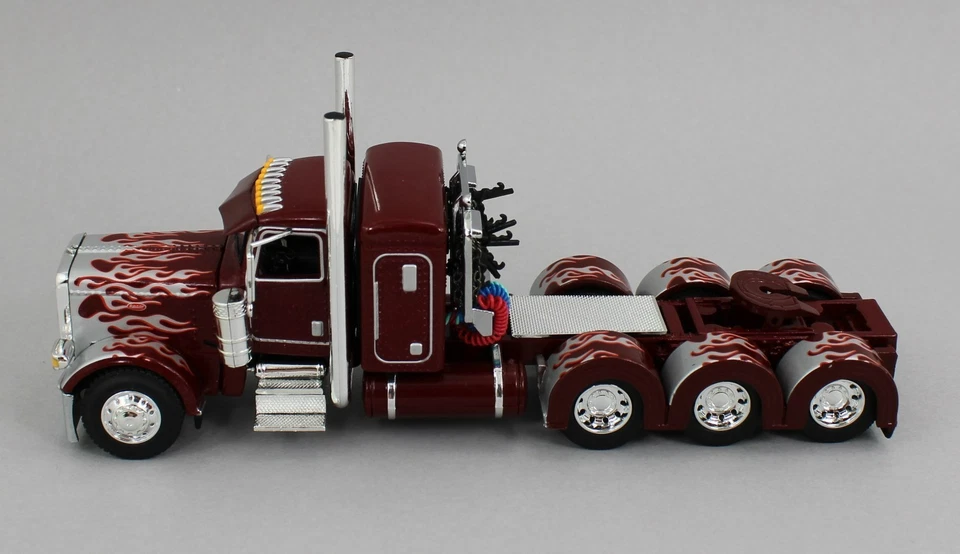 DCP 1:64 *RED & SILVER* Peterbilt 389 36" Flattop HEAVY HAUL Lowboy Jeep Stinger - Image 4 of 4