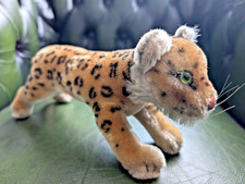 Steiff Leopard Vintage 60s Stuffed Animal Retro 26Cm Plush Toy 50s J39