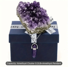 Amethyst Stone & Amethyst Pendant with Necklace