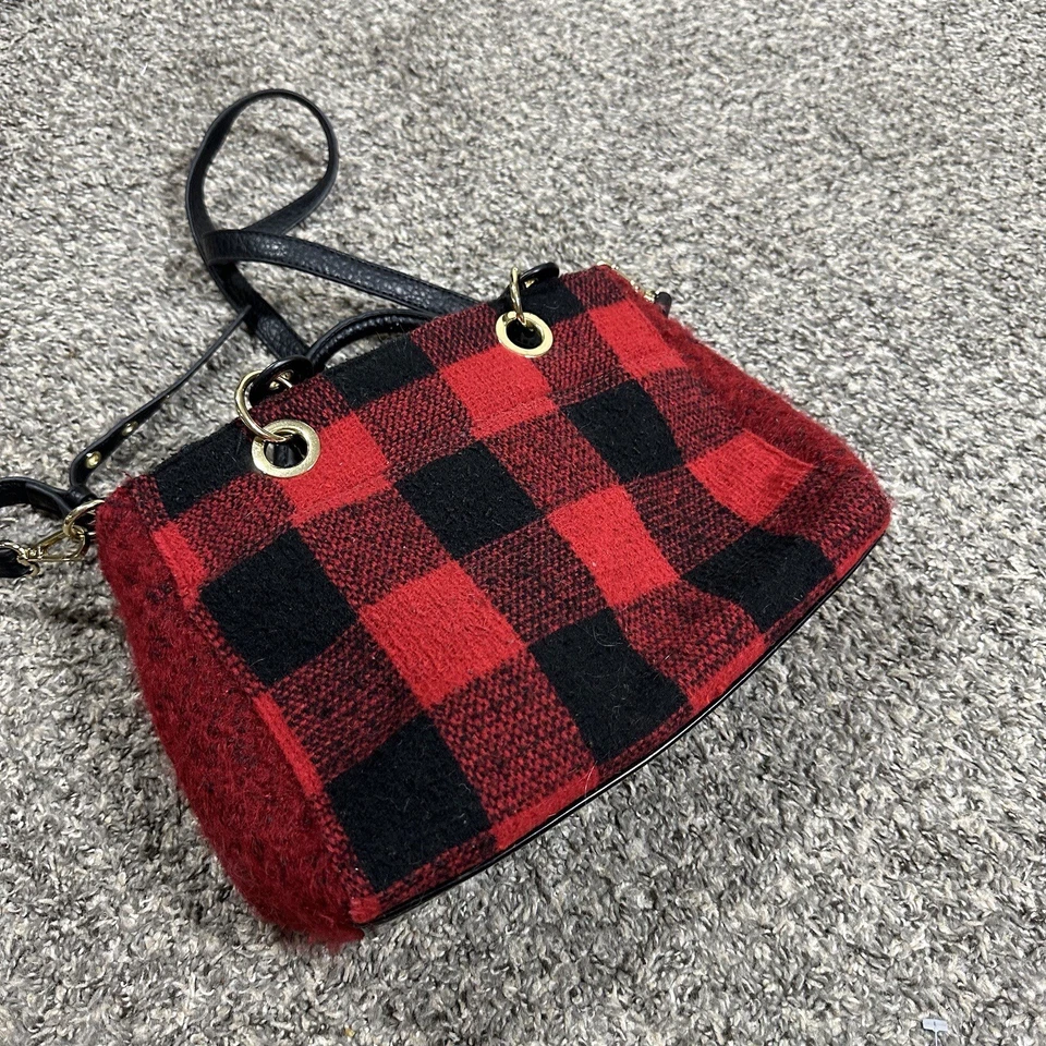 Juicy Couture красный черный лакированная кожа клетку сумка сумочка сумка через плечо ремень - Изображение 4 из 4