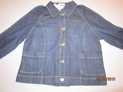Christopher & Banks brand Ladies' Denim Button Down Blazer / Jacket, size Large