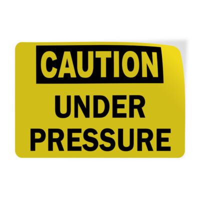 Horizontal Vinyl Stickers Caution Under Pressure Hazard Sign Flammable Bilingual