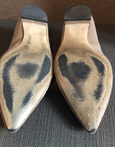 Nine West Anastagia Beige Suede Pointed Toe Criss Cross Strap Flat Size 5 - 第 7/7 張圖片