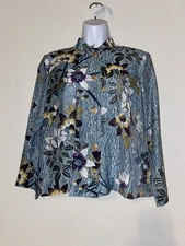 Citron Santa Monica Floral Blouse MP Bamboo Lagenlook Asian Inspired Minimalist