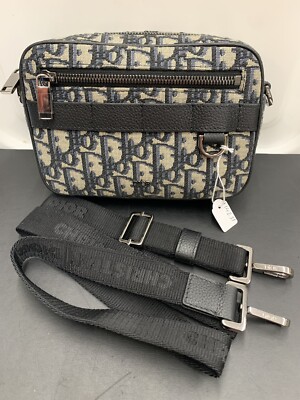 Dior Mini Safari Bag with Strap Beige and Black Oblique