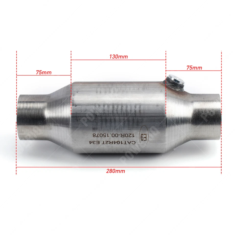 2pcs 200 Zellen Sport Katalysator Euro 4 101mm E mark E9 103R 63.5 mm - Bild 3 von 4