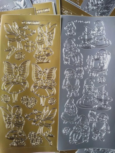 50 Assorted Themes & Designs Peel Off Stickers DD Gold & Silver - Picture 7 of 10