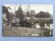 Fareham Quay scene boats, horse cart and a tram (Sweasey) RP postcard Hampshire