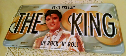 ELVIS PRESLEY LICENSE PLATE NEW KING OF ROCK N ROLL HEMMED EPE ...