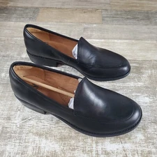 Sofft Napoli Womens Shoes Sz 8 M Black Faux Leather Round Toe Slip On Loafers