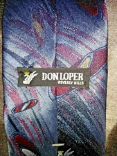 Don Loper BEVERLY HILLS Boutique Unique Mens Neck Tie Necktie VINTAGE ❤️ ts17j