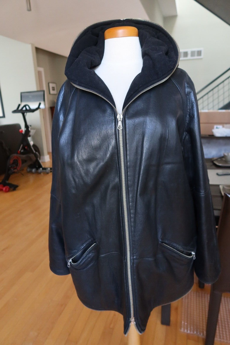 Giorgio Armani vintage leather jacket/coat silver zipper and Giorgio Armani vintage leather jacket/coat silver zipper and