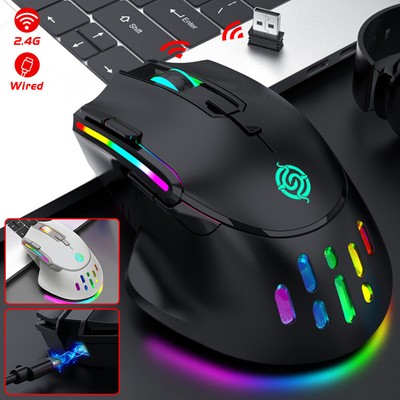 Maus Kabellos RGB Wireless Gaming Mouse PC Computer Laptop Funk Mäuse USB