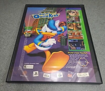 Donald Duck Goin' Quakers Disney Video Game Framed Print Ad 2000 8.5x11