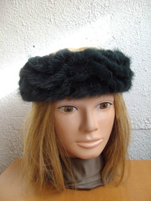 NEW GREEN MINK FUR HEADBAND HEAD WRAP WOMEN WOMAN SIZE 21.5  display picture 3