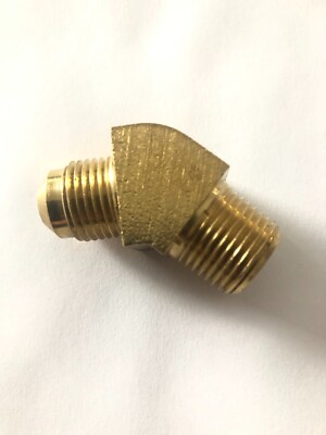 45 Degree Flare 3/8  Tube to 3/8  Male Pipe Brass 45 Deg Elbow (159F-6-6)