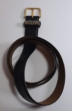 Vintage Original MOSCHINO Black Leather Belt Size 56