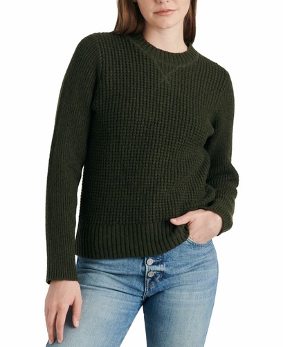 Lucky Brand Womens Waffle-Knit Sweater 