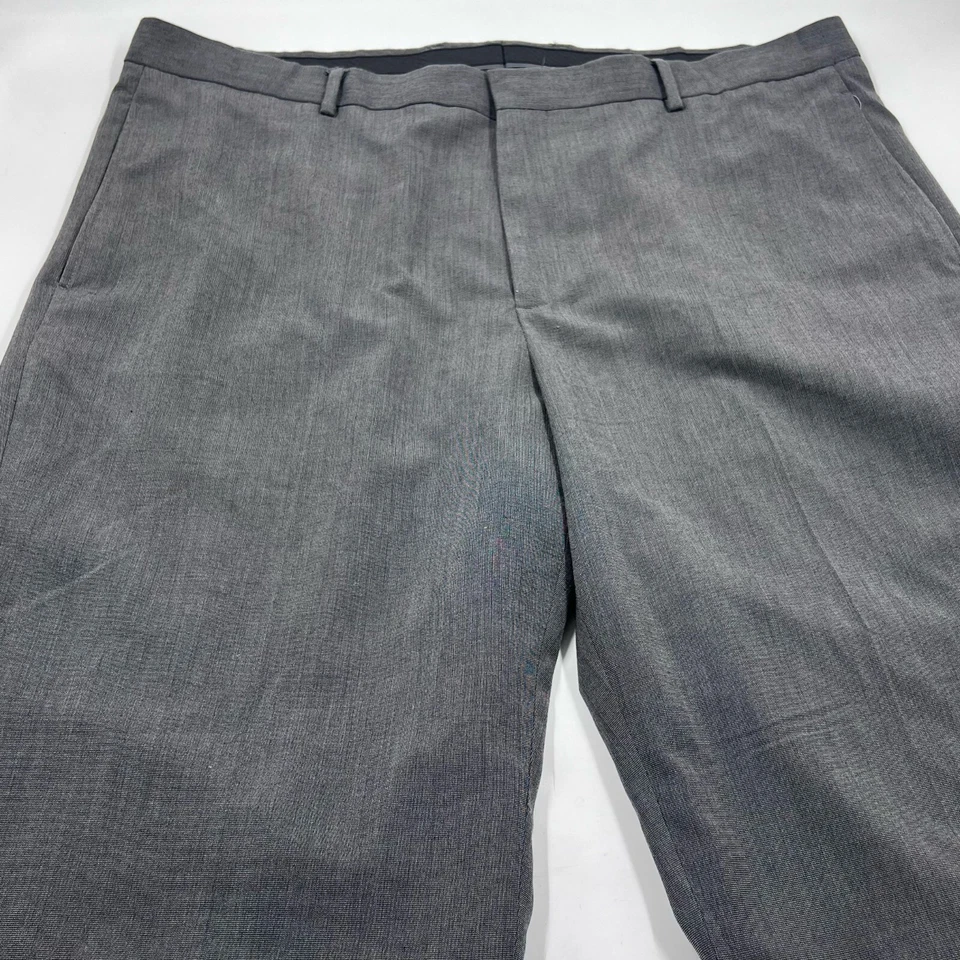 Van Heusen Men's Dress Pants 42/30 Gray Polyester Blend Classic Fit Straight - Image 2 of 4