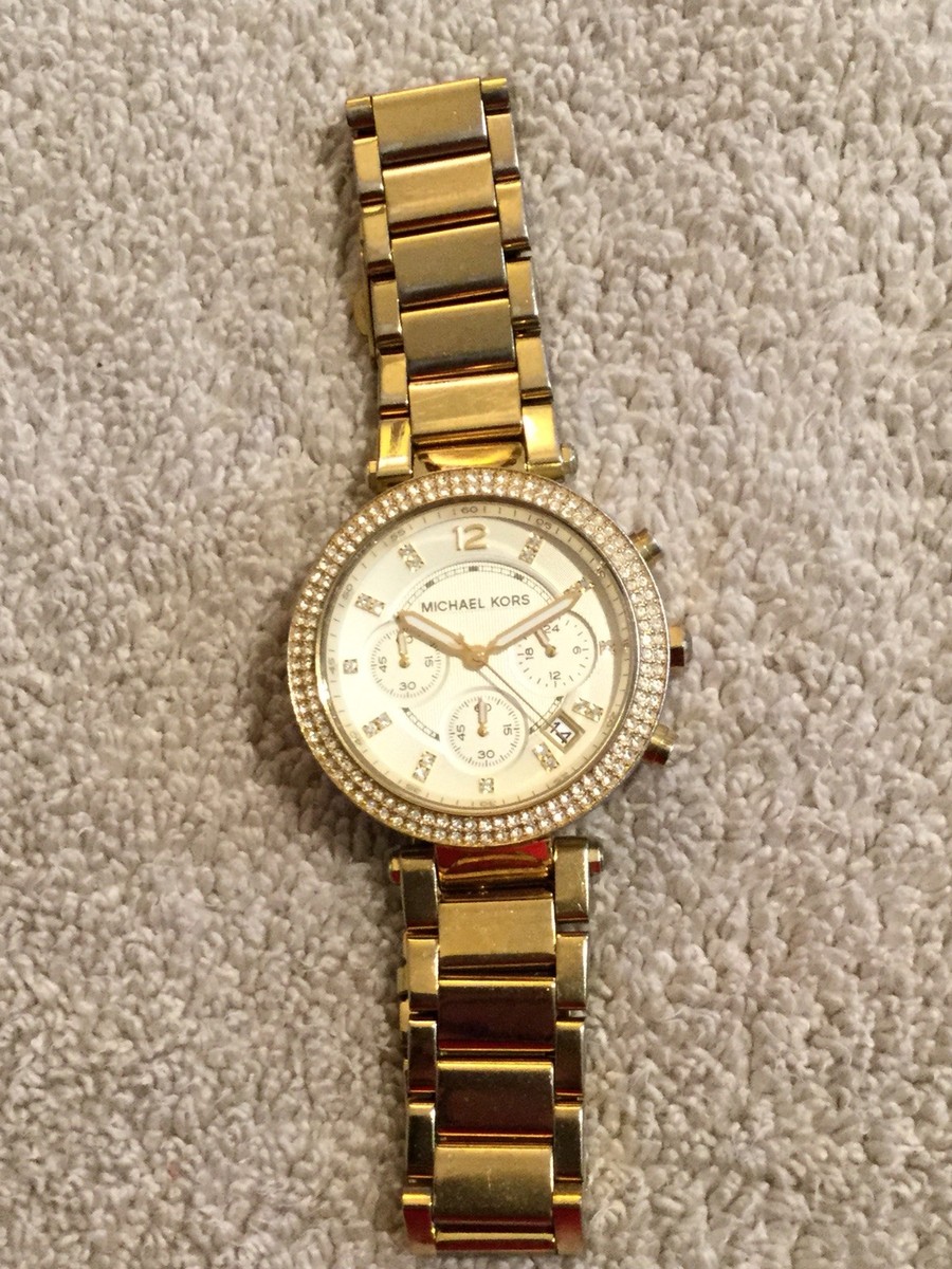 MICHAEL KORS Gold Tone Watch. MK5354. Bling Surrounding  display picture 1